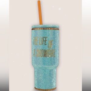 Sparkling Blue 'The Life of a Showgirl' Rhinestone Party Tumbler